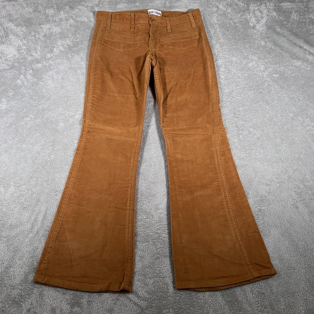Vintage Love N Stuff Pants Womens 30x28 Brown Velour Flare Bell Bottom 70s